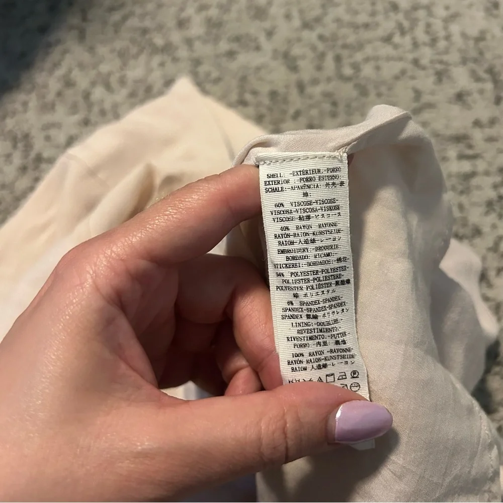 Free People Beige Flare Mini Skirt Size 6